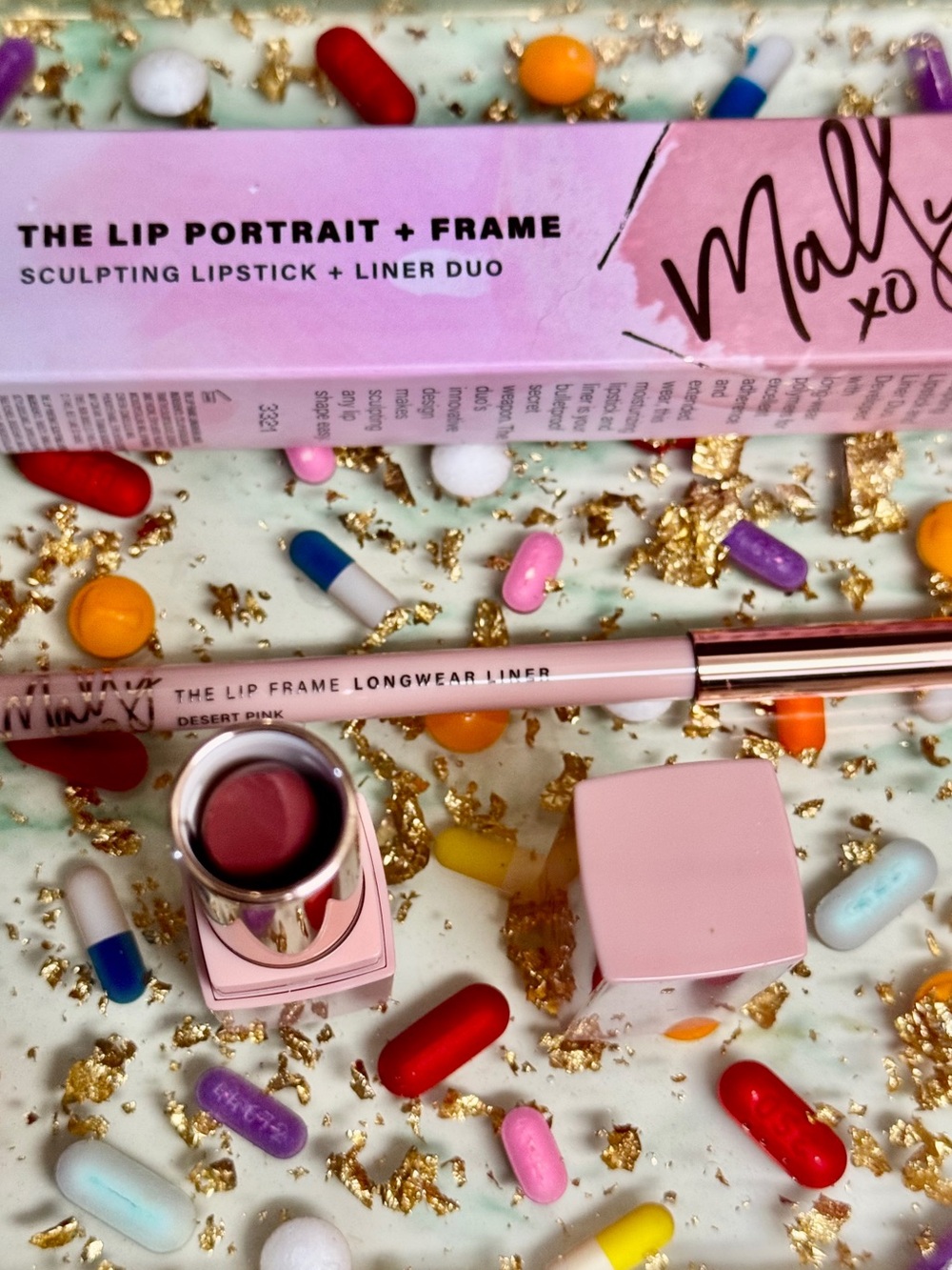 MALLY Beauty Lip Portrait and Frame Sculpting Lipstick/Liner Duo NIB Desert Pink